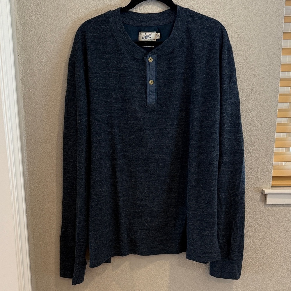 Men's Navy Blue Henley Shirt
